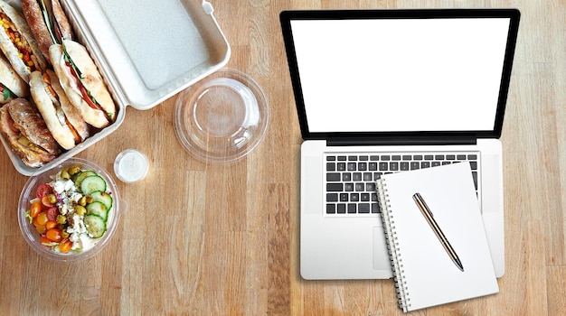 Weekly meal plan on table